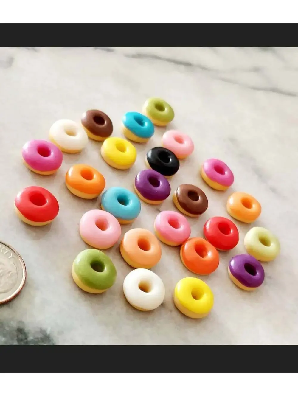 10pc Miniature Dollhouse Food Colorful Assorted Donuts